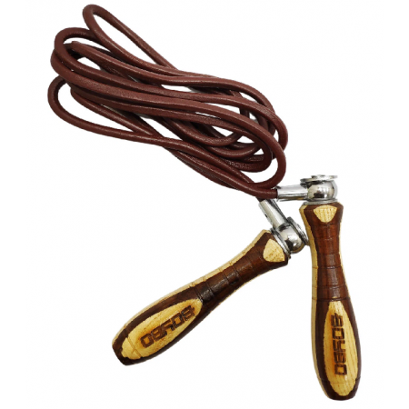 Скакалка BoyBo шнур-кожа, деревянные ручки, утяжелитель (460 гр.)